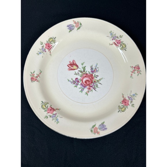 Vintage Eggshell Nautilus Dinner Plate Floral D47N3 Household Institute Set of 4 - Picture 1 of 5